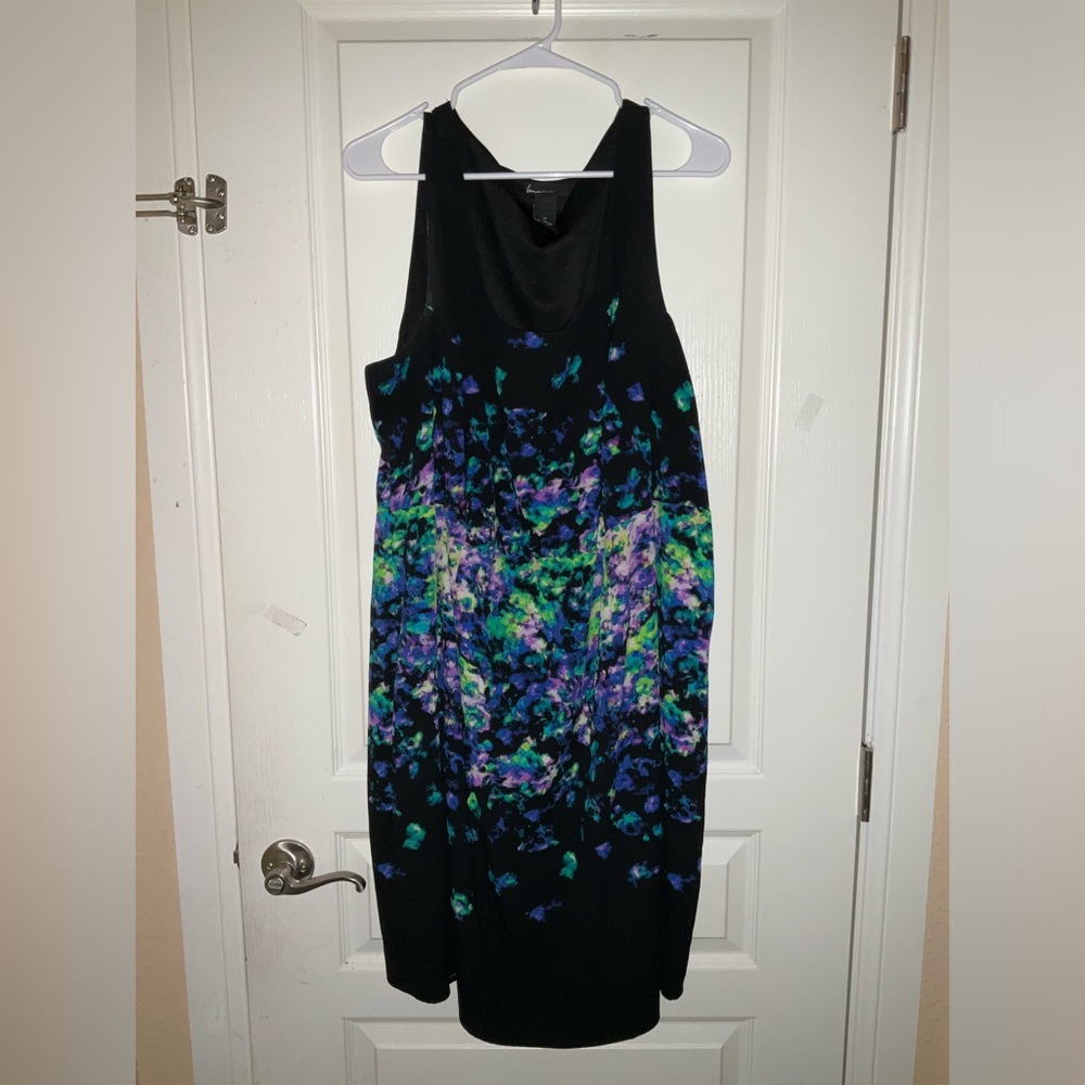 Lane Bryant Black Floral Cocktail Dress